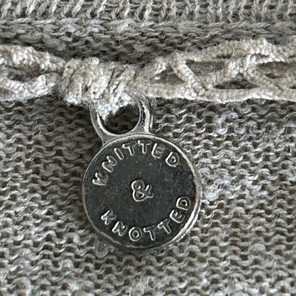 Anthropologie Knitted & Knotted Pull Through Tie Cardigan Linen Blend Large - Picture 7 of 8